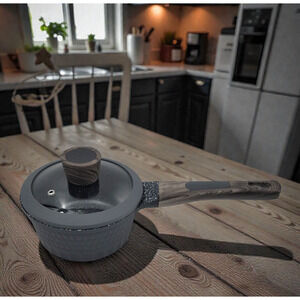 D&W 1.4 Qt Induction Sauce Pan w Glass Lid 6 3/4” Nonstick Cooking Deane & White